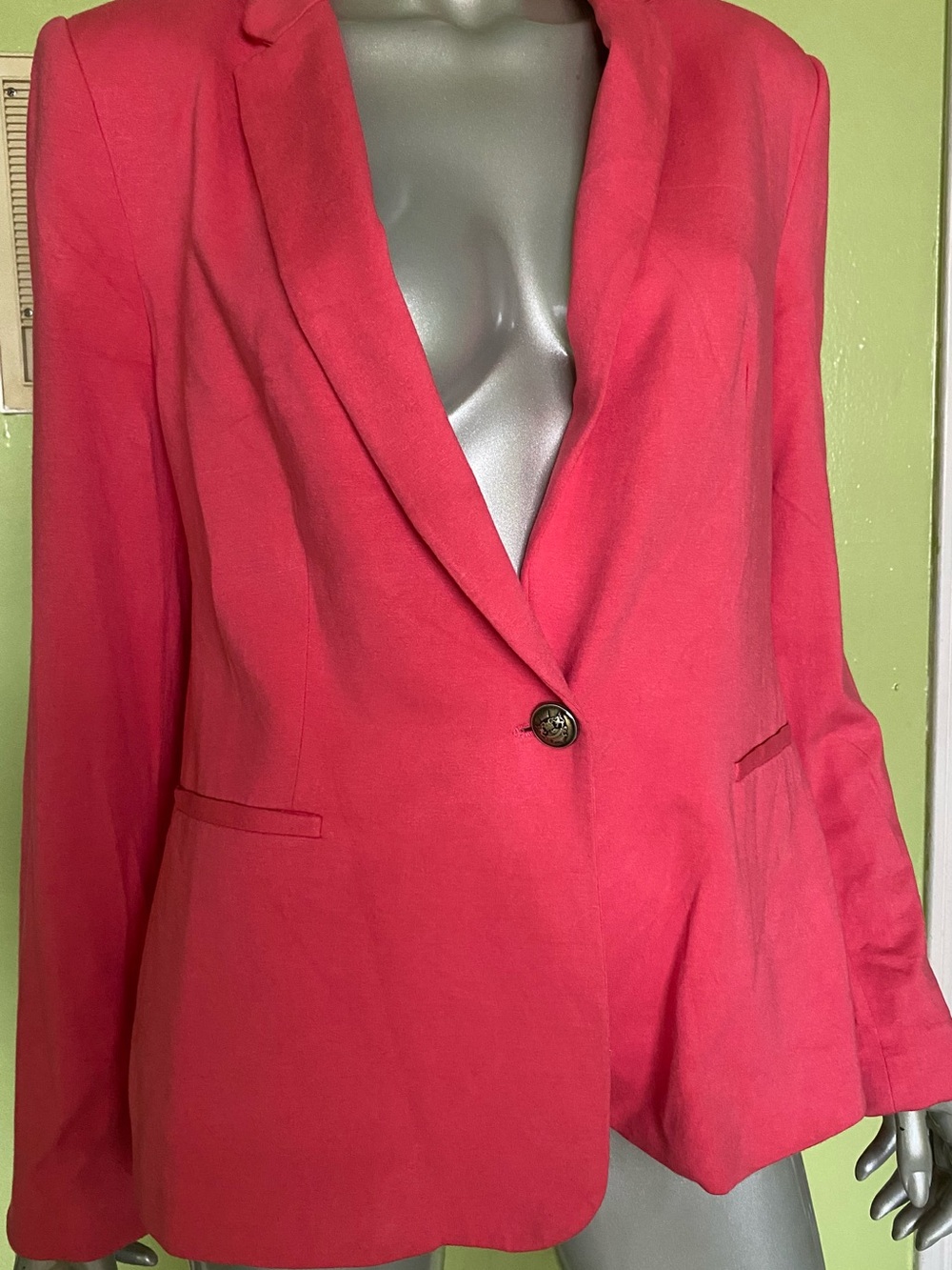 Pre-owned Zara Basic Single-Button Pink Blazer Jacket Women’s Sz XL